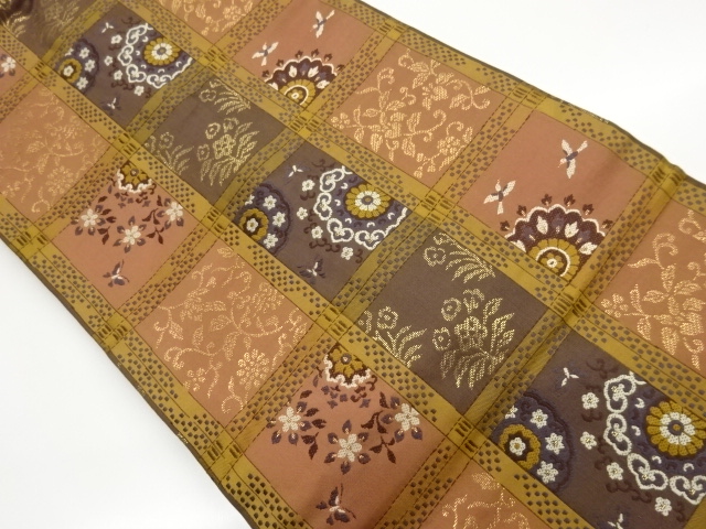 JAPANESE NAGOYA OBI / WOVEN GRID